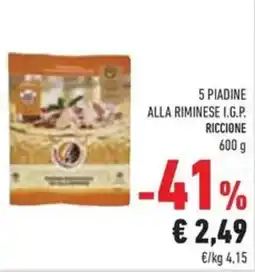Conad 5 piadine alla riminese i.g.p. RICCIONE offerta