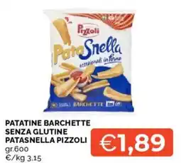 Mercatò Patatine barchette senza glutine patasnella PIZZOLI offerta
