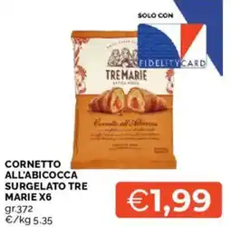Mercatò Cornetto all'abicocca surgelato tre marie x6 offerta