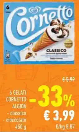 Conad 6 gelati CORNETTO ALGIDA offerta