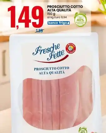 Fresche fette prosciutto cotto alta qualità