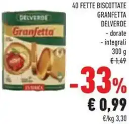 Conad 40 fette biscottate GRANFETTA DELVERDE offerta