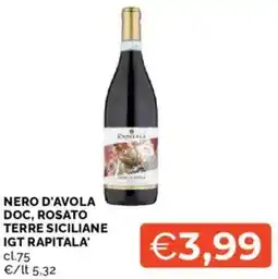 Mercatò Nero d'avola doc, rosato terre siciliane igt rapitala' offerta