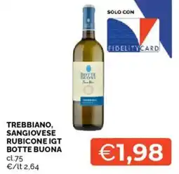Mercatò Trebbiano, sangiovese rubicone igt botte buona offerta
