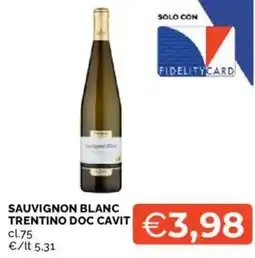 Mercatò Sauvignon blanc trentino doc cavit offerta