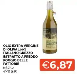 Mercatò Olio extra vergine di oliva 100% italiano grezzo estratto a freddo poggio delle fattorie offerta