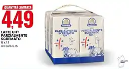Eurospin Latte uht parzialmente scremato offerta