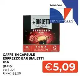 Mercatò Caffe' in capsule esprezzo bar BIALETTI X16 offerta