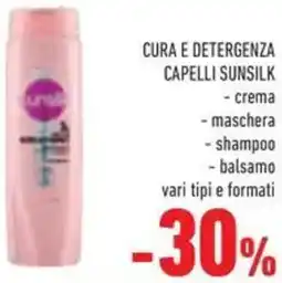 Conad Cura e detergenza capelli SUNSILK offerta