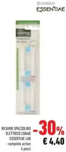 Conad Ricambi spazzolino elettrico CONAD ESSENTIAE LAB offerta