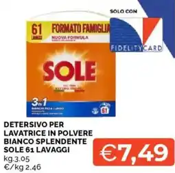 Mercatò Detersivo per lavatrice in polvere bianco splendente SOLE offerta