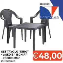 Mercatò Set tavolo "king" +2 sedie "ischia" offerta