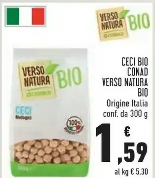 Conad Conad - ceci biologici verso natura 300 g(ml) offerta