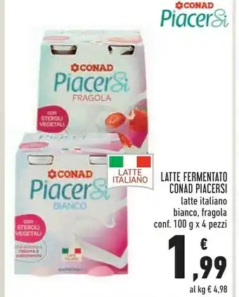 Conad Conad piacersi fragola latte fermentato offerta