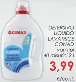 Conad Detersivo liquido lavatrice CONAD offerta