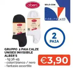 Mercatò Gruppo 2 paia calze unisex invisibile ALBER'S offerta