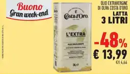 Conad Olio extravergine di oliva COSTA D'ORO offerta