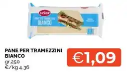 Mercatò Selex pane per tramezzini bianco offerta
