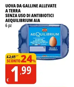 Tigros Uova da galline allevate a terra senza uso di antibiotici aequilibrium AIA offerta