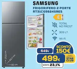 Euronics SAMSUNG FRIGORIFERO 2 PORTE RT31CG5624S9ES offerta