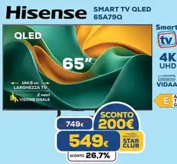 Euronics Hisense SMART TV QLED 65A7Q offerta