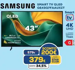 Euronics SAMSUNG SMART TV QLED QE43Q7FAAUXZT offerta