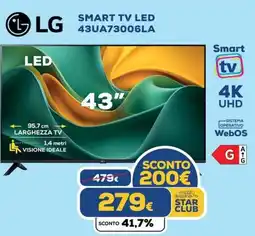 Euronics LG SMART TV LED 43UA73006LA offerta