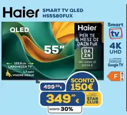 Euronics Haier SMART TV QLED H55S80FUX offerta