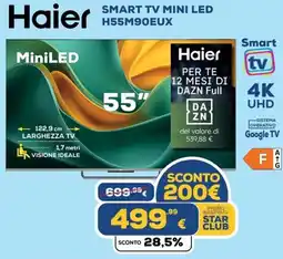 Euronics Haier SMART TV MINI LED H55M90EUX offerta