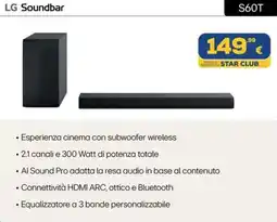 Euronics LG Soundbar S60T offerta