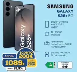 Euronics SAMSUNG GALAXY S26+ 5G offerta