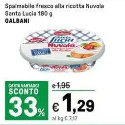 Iper La Grande Spalmabile fresco alla ricotta Nuvola Santa Lucia GALBANI offerta