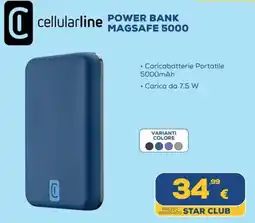 Euronics Cellularline power bank magsafe 5000 offerta
