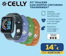 Euronics Celly fit tracker con doppio cinturino trainerbeat offerta