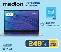 Euronics medion NOTEBOOK MD62644 offerta
