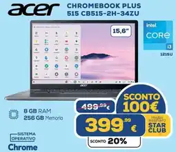 Euronics acer CHROMEBOOK PLUS 515 CB515-2H-34ZU offerta
