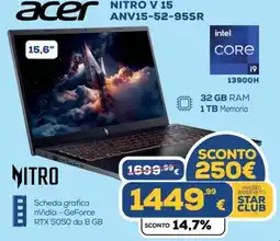 Euronics acer NITRO V 15 ANV15-52-95SR offerta