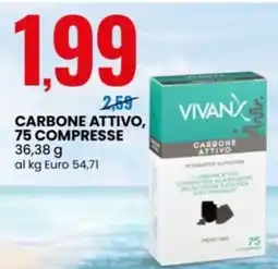 Eurospin Vivans carbone attivo, 75 compresse offerta
