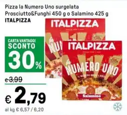 Iper La Grande Pizza la Numero Uno surgelata Prosciutto&Funghi o Salamino ITALPIZZA offerta