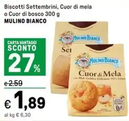 Iper La Grande Biscotti Settembrini, Cuor di mela o Cuor di bosco MULINO BIANCO offerta