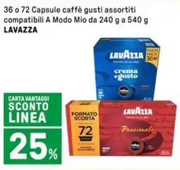 Iper La Grande 36 o 72 Capsule caffè compatibili A Modo Mio LAVAZZA offerta