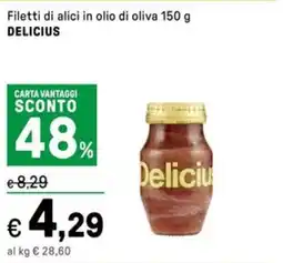Iper La Grande Filetti di alici in olio di oliva DELICIUS offerta