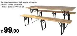 Iper La Grande Set birreria composto da 2 panche e 1 tavolo offerta