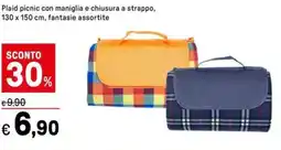 Iper La Grande Plaid picnic con maniglia e chiusura a strappo130 x 150 cm offerta