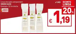 Iper La Grande Linea stoviglie compostabili GREEN OASIS offerta