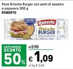 Iper La Grande Pane Brioche Burger con semi di sesamo e papavero ROBERTO offerta