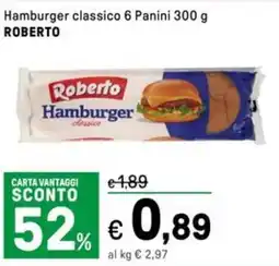 Iper La Grande Hamburger classico 6 Panini ROBERTO offerta