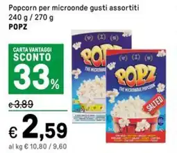 Iper La Grande Popcorn per microonde POPZ offerta