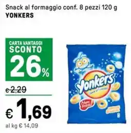 Iper La Grande Snack al formaggio YONKERS offerta