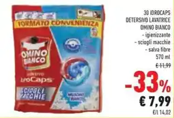 Conad 30 idrocaps detersivo lavatrice OMINO BIANCO offerta